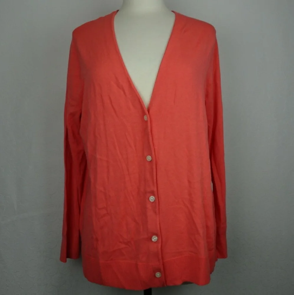 New Loft light V-neck coral color cardigan sweater plus size 16/18